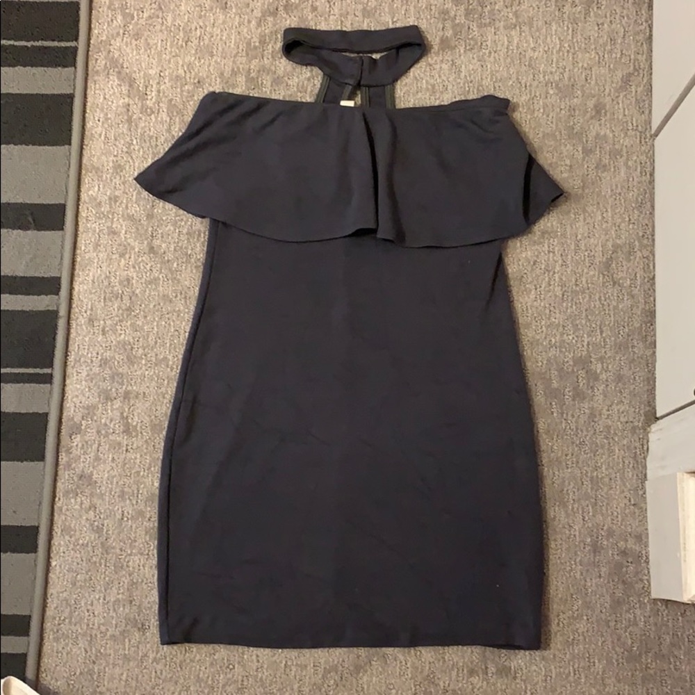GREY DRESS WITH NECK COLLAR!!!!!